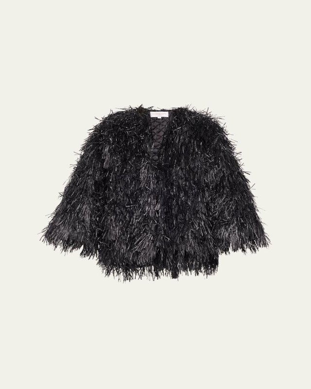 Straw Embroidered Chubby Jacket
